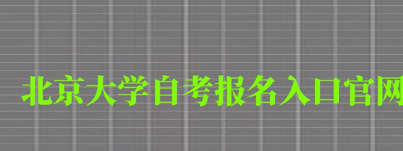 北京大學自考報名入口官網（北京大學自考報名入口官網網址）