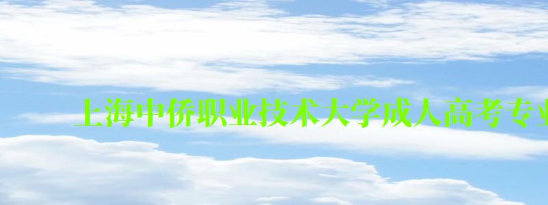 上海中僑職業技術大學成人高考專業有哪些