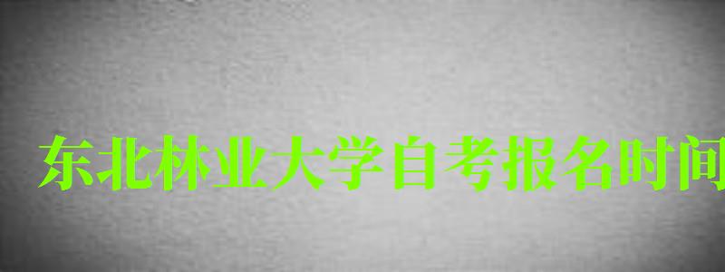 東北林業大學自考報名時間（東北林業大學自考報名時間表）