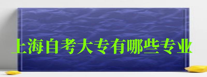 上海自考大專有哪些專業