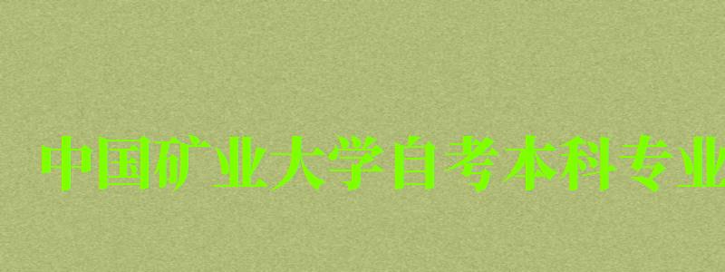 中國礦業大學自考本科專業（中國礦業大學自考本科專業代碼）