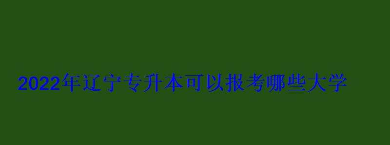 2022年遼寧專升本可以報(bào)考哪些大學(xué)(圖1)