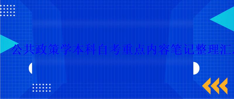 公共政策學本科自考重點內容筆記整理匯總