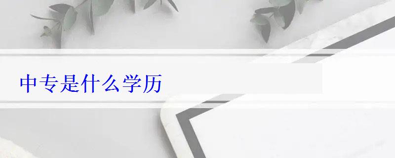 中專是什么學歷