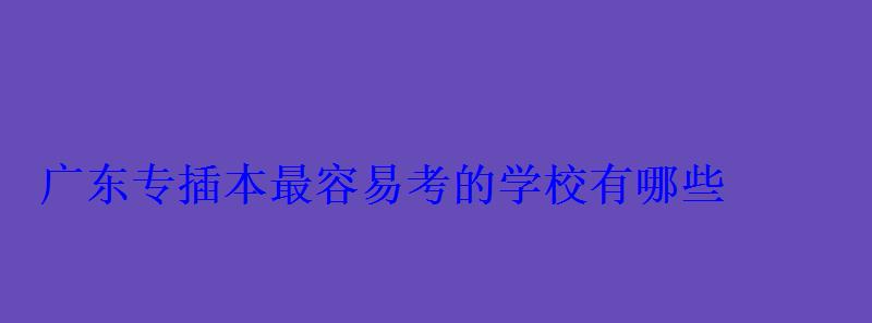 廣東專插本最容易考的學校有哪些