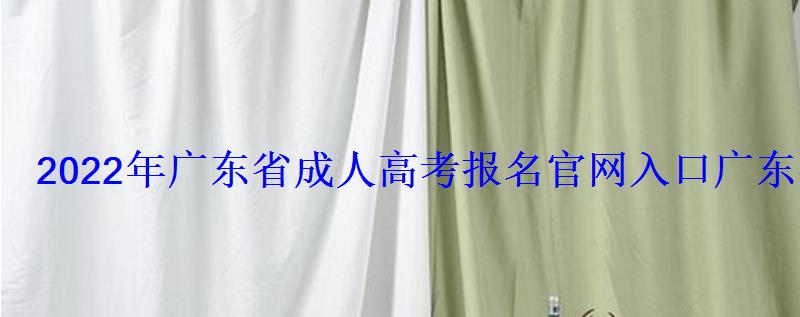 2022年廣東省成人高考報名官網入口，廣東省成人高考報名網址