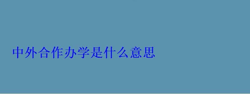 中外合作辦學(xué)是什么意思