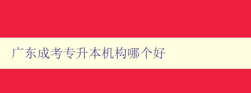 廣東成考專升本機構哪個好 推薦幾家廣東地區知名的成考專升本機構