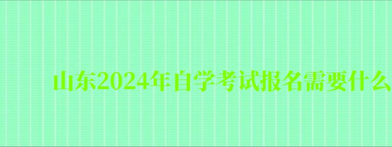 山東2024年自學(xué)考試報(bào)名需要什么條件與要求