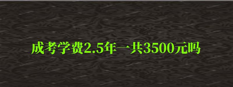 成考學費2.5年一共3500元嗎