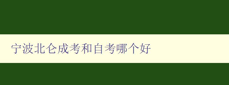 寧波北侖成考和自考哪個好 比較寧波北侖成考和自考的優(yōu)缺點