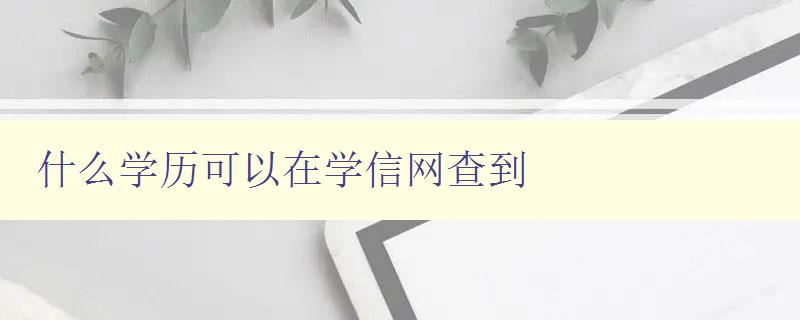 什么學歷可以在學信網查到 教你如何查詢學歷認證信息