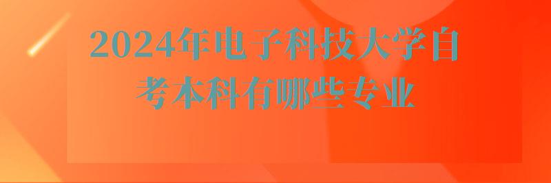 2024年電子科技大學自考本科有哪些專業