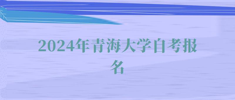 2024年青海大學(xué)自考報名