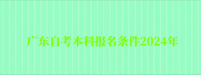 廣東自考本科報名條件2024年