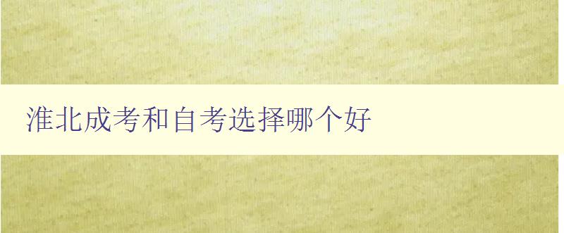 淮北成考和自考選擇哪個好 比較淮北成考和自考的優缺點