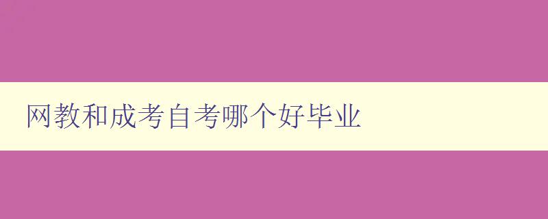 網教和成考自考哪個好畢業 選擇合適的教育方式，助力畢業成功