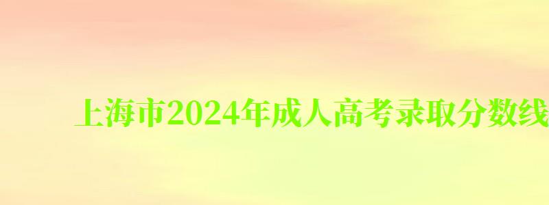 上海市2024年成人高考錄取分數線