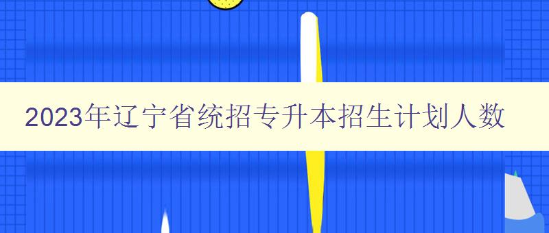 2023年遼寧省統(tǒng)招專升本招生計劃人數(shù)