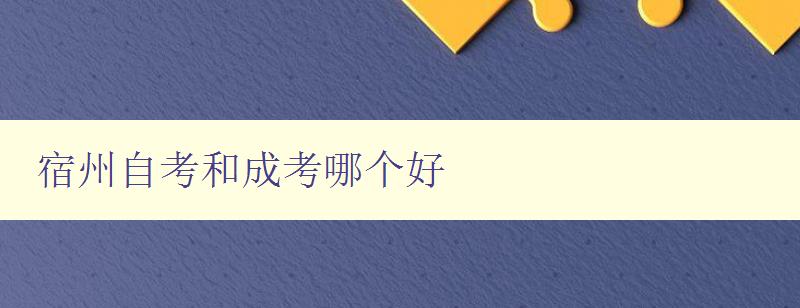 宿州自考和成考哪個好 比較宿州自考和成考優缺點