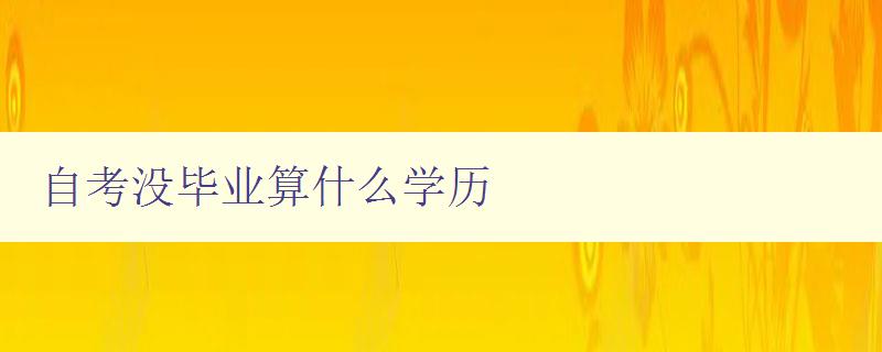 自考沒畢業算什么學歷 解析自考的含義和用途