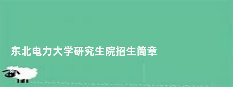 東北電力大學研究生院招生簡章,東北電力大學研究生院