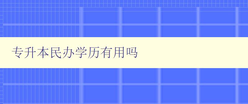 專升本民辦學歷有用嗎 解析民辦學歷的就業(yè)前景和價值