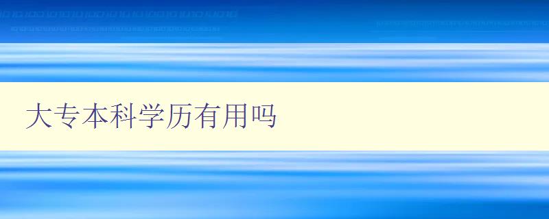 大專本科學(xué)歷有用嗎 就業(yè)市場(chǎng)對(duì)大專和本科學(xué)歷的需求分析