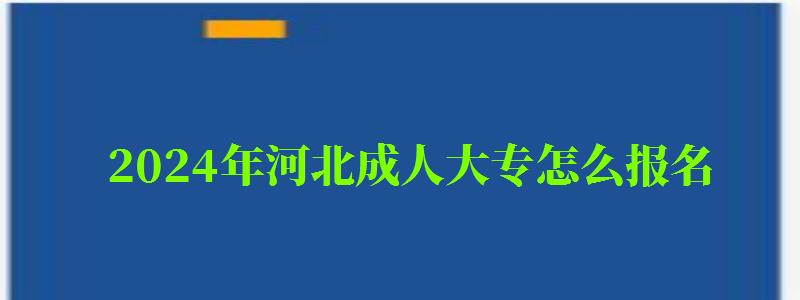 2024年河北成人大專怎么報名