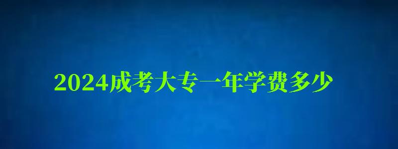 2024成考大專一年學費多少