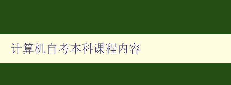 計算機自考本科課程內容