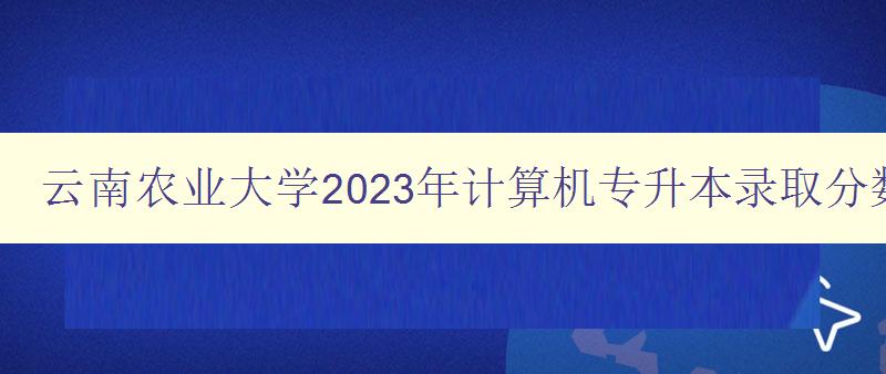 云南農業大學2023年計算機專升本錄取分數線 詳解考試內容和備考建議