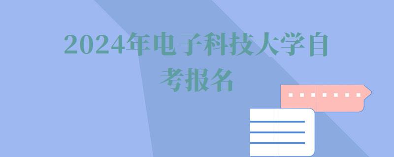 2024年電子科技大學(xué)自考報(bào)名