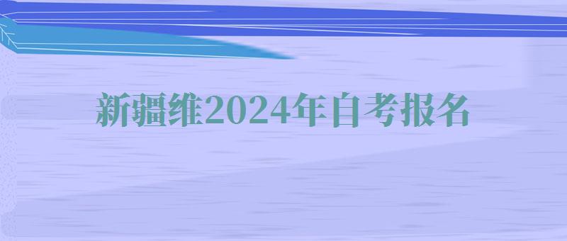 新疆維2024年自考報名