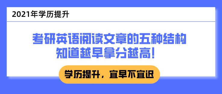 考研英語(yǔ)閱讀文章的五種結(jié)構(gòu)，知道越早拿分越高！